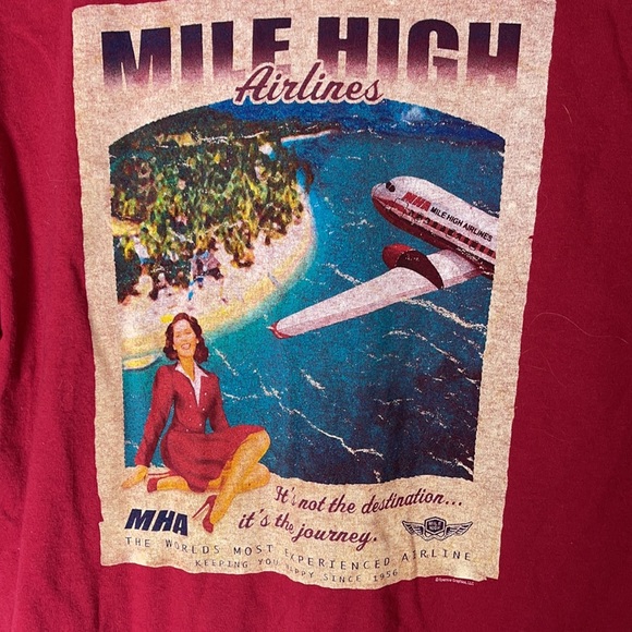 Mile High Airlines Red Medium Shirt - Picture 4 of 5